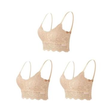 Imagem de Sutiãs De Renda Femininos 3PCS Confortáveis Sem Fio Bralette Sem Costu