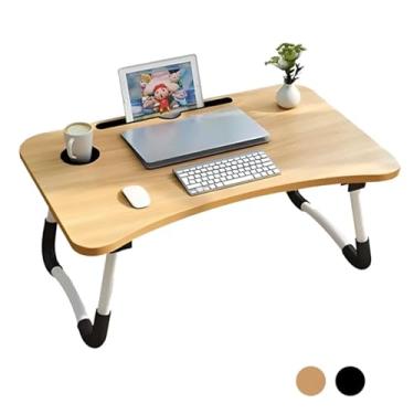 Imagem de Mesa Portátil Dobrável para Notebook Multifuncional - cor sortido – Mesa de Cama com Suporte para Copo, Slot para Tablet/Celular, Pés Antiderrapante e Leve – Ideal para Home Office e Estudos