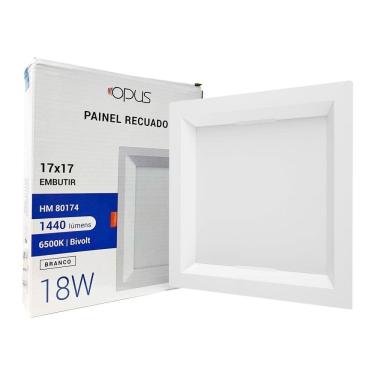 Imagem de Painel Recuado De Embutir Led 18W Quadrado 17X17 Alumínio