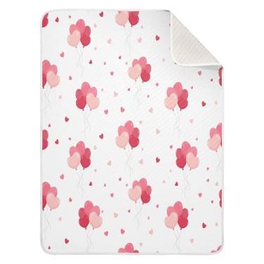 Imagem de Wassud Bouquets Cobertor de bebê com balões para meninos e meninas, macio para bebês e recém-nascidos, cobertor aconchegante de algodão essencial para berçário, viagem, berço, carrinho 76 x 101 cm