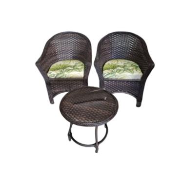 Imagem de Kit 2 Poltronas E Mesinha De Centro Fibra Sintética