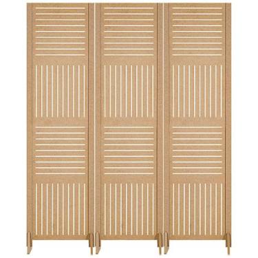 Imagem de 3 Biombo Reto Com Pes Folha Painel Mdf Cru Divisor Divisória Separador
