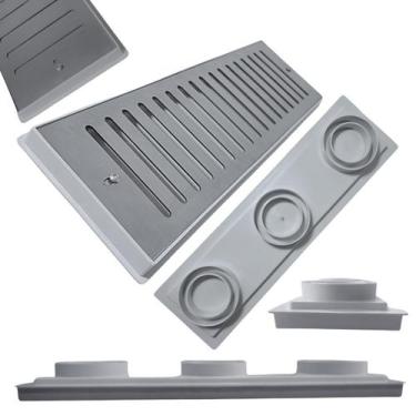 Imagem de Ralo Inox Abre Fecha para Laje 15x50 Quintal Varanda Sacada Anti Inset