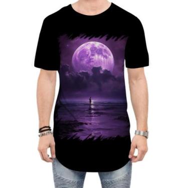 Imagem de Camiseta Longline Lua Púrpura Luar Roxo Moon Lunar 1 - Kasubeck Store,