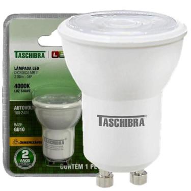 Imagem de Lampada Dicroica MR11 3,5W Gu10 Dimerizavel Luz Neutra 4000K - TASCHIB