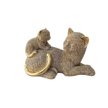 Imagem de Estátua Decorativa Gato Com Filhote -  Resina