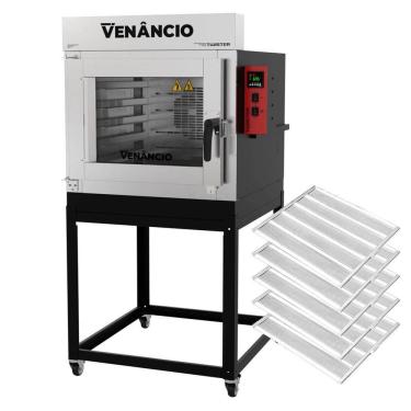 Imagem de Forno Industrial Turbo Elétrico Venâncio Twister FVT5E Aço Carbono 5 Esteiras Preto 220V