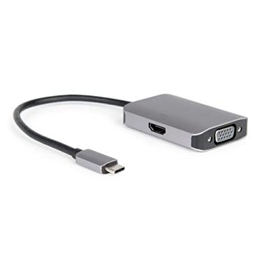 Imagem de Adaptador de alumínio USB-C para HDMI e VGA fêmea HDMI 4K VGA 1080P