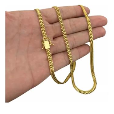 Imagem de Cordão Lacraia 5mm Fecho duplo de moeda antiga