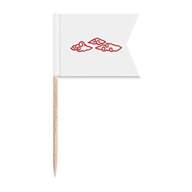 Imagem de Clouds Flowers Imply Country Toothpick Flags Marcação de rotulagem para Festa Bolo Comida Prato de Queijo