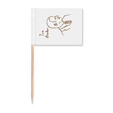 Imagem de Bandeira de palito de dente com desenho de pessoa do presidente dos Estados Unidos Joe, marcador para decoração de festa