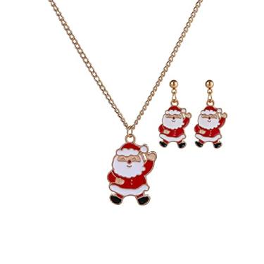 Imagem de CNBPIC Natal Papai Noel Colar Brincos Árvore Alce Ano Novo Joias Presente