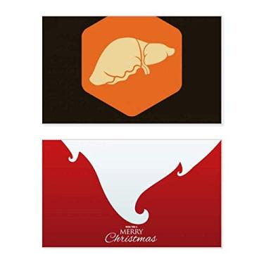 Imagem de Body Organs Fígado Laranja Holiday Holiday Merry Christmas Cartões de parabéns Mensagem de Natal