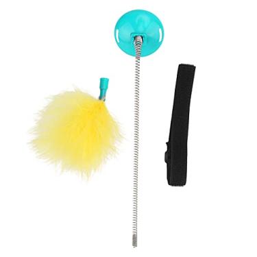 Imagem de Brinquedos Interativos Da Pena Do Gato, Brinquedos Interativos Do Gato Da Pena Do Teaser Do Gato Do Colar Dos Gatos Com Brinquedos Interativos Da Pena Do Teaser Do Pescoço Auto-animado(Azul claro)