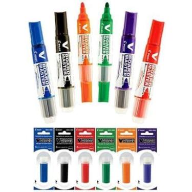 Imagem de Pincel Quadro Branco Wbma Pilot 6 Cores + Refil 6 Cores