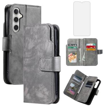 Imagem de Asuwish Capa de telefone para Samsung Galaxy S24 Plus S24+ 5G capa carteira com protetor de tela de vidro temperado flip porta-cartão de crédito suporte suporte bolsa acessórios celular S24plus 24S +