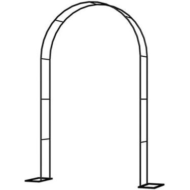 Imagem de Arco de jardim, caramanchão de ferro externo com estacas, arcos leves decorativos para várias plantas trepadeiras, caramanchão de metal para casamento para gramado, decoração de festa, W350×