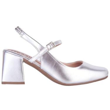 Imagem de Sapato Feminino Mary Jane Boneca Romântica Bico Quadrado Salto Médio M