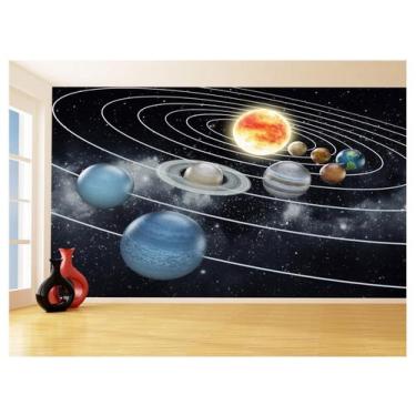 Imagem de Papel De Parede 3D Espaço Estrelas Planetas 3,5M Nsp173 - Você Decora