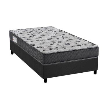 Imagem de  Cama Box Solteiro: Colchão Ortopédico Ortobom D33/EP Anatômico ISO 100 Ultra Firme + Base CRC Suede Gray(88x188)