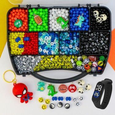 Imagem de Kit Miçangas Infantil Menino Com 2300 Pçs Pulseiras - Anita Recreativo