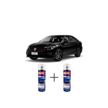 Imagem de Spray automotivo preto mystic vw + verniz spray 300ml - Sherwin Willia