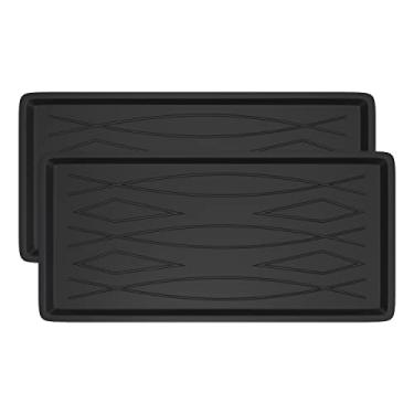 Imagem de Milato Bandeja para sapatos/botas – Entrada grande, tapete para sala de lama ou tapete de garagem – 45,7 x 91,4 cm (pacote com 2)