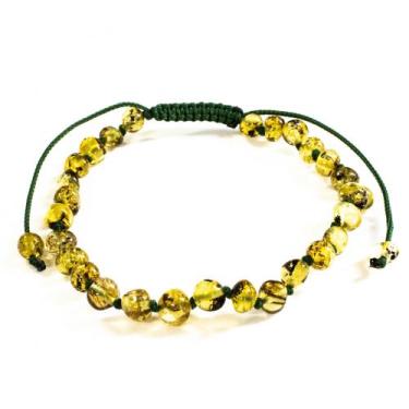 Imagem de Pulseira e Tornozeleira Regulável (18cm) Âmbar Báltico Verde Claro Pol