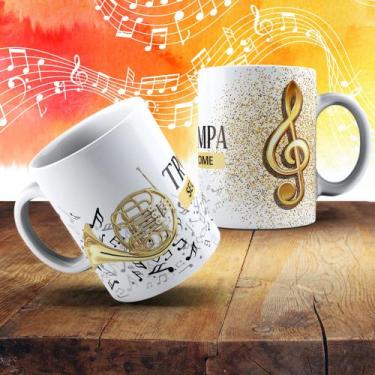 Imagem de Caneca Personalizada Trompa Trompista Musica Instrumento Musical Orque