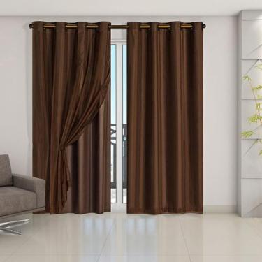 Imagem de Cortina Blackout com Tecido Voil 2,8 x 1,8 Para Sala Quarto - GDECORAC