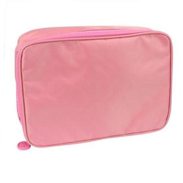Imagem de Estojo Baú com Divisórias Grande Rosa - Papelaria Fly