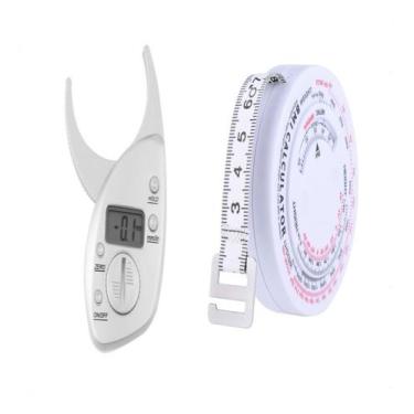 Imagem de Medidor De Gordura Digital Adipometro + Trena Fita Métrica - CONTECK