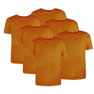 Imagem de Kit com 6 Camisetas Básicas Algodão Mostarda Tamanho GG - Mc Clothing