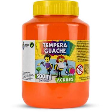 Imagem de Tinta Guache 500ML Laranja Caixa com 6 Unidades - Acrilex