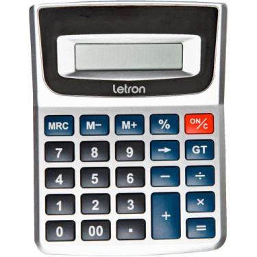 Imagem de Calculadora de Mesa 8 Dígitos Prata Office com Bateria - Leonora