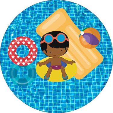 Imagem de Painel De Festa Redondo 1,50x1,50 - Piscina Pool Party Menino 005 - Vi
