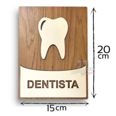 Imagem de Placa de sinaliação dentista consultório dentário mdf 3mm - JJ