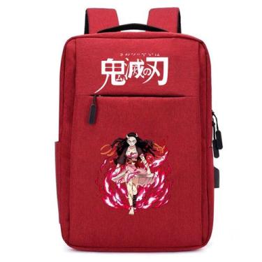 Imagem de Mochila USB Escolar Estampa Infantil Demon Slayer Notebooks, Trabalho 