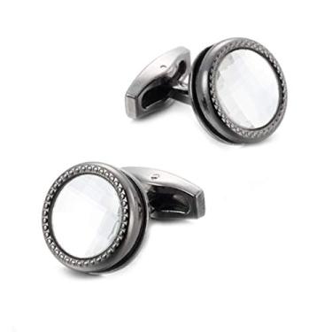 Imagem de Abotoaduras de smoking modernas de metal com armas de strass facetado YW18