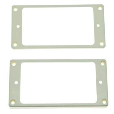 Imagem de KAISH 2 peças de anel captador Humbucker branco moldura inferior curvada para Epiphone Les Paul