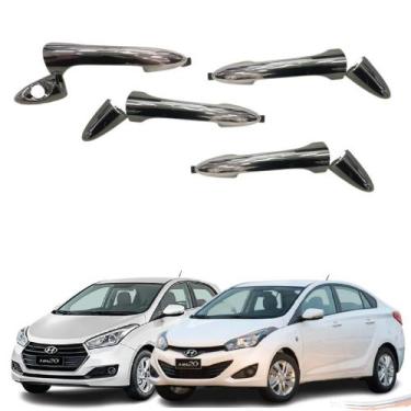 Imagem de Kit Completo 4 Maçaneta Externa Cromada Hb20 Hb20s Até 2019 F103 - Uni