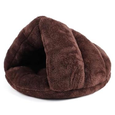 Imagem de Warm Cat Bed Soft Kitten Nest Kennel For Small Dogs Cats Puppy Sleeping House Tent Pads Pet Sleeping Bag, Soft And Comfortable(Brown,45x45x33cm)