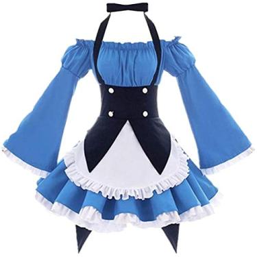 Imagem de Re0 Re Life a Different World from Zero Cosplay Rem Ram Cosplay Fantasia de empregada doméstica conjunto completo, Fantasias, M