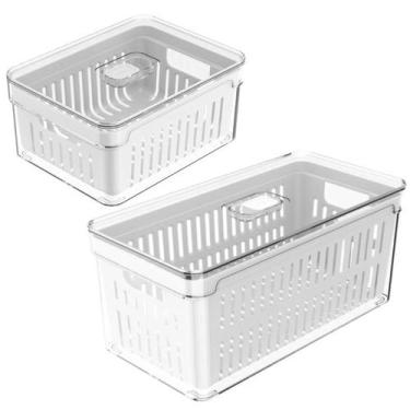 Imagem de Kit Pote Organizador de Geladeira OU Tampa Com Respiro Ideal Para Sala