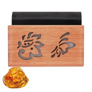 Imagem de ECOGREDA Ambientador de carro de madeira - Eliminador de odores de carro para clipe de viseira, difusor de perfume de veículo para cabine de carro, caminhão e SUV, perfume âmbar