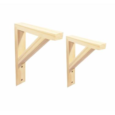 Imagem de Kit Suporte Mão Francesa 2 Unid 25a X 3l X 17p Em Madeira De Pinus Cor Mel