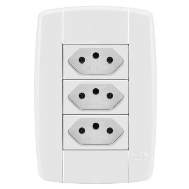 Imagem de Tomada Tripla Ilumi Linha Lev 20A Monobloco Fácil Instalação