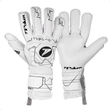 Imagem de Luva Profissional Futebol de Campo Champion 9 Poker, Branco, 9