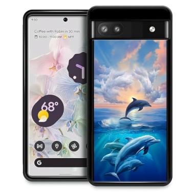Imagem de FKBRCL4U Capa para Google Pixel 7A, Sunset Dolphin Ocean Pattern Design Gráfico Girl Boy Silicone Macio Acrílico Proteção contra Choque para Google Pixel 7A