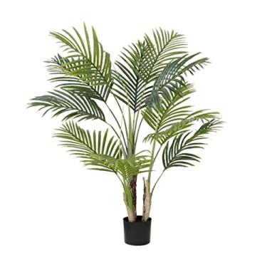 Imagem de Árvore artificial simulação de palmeira artificial planta verde interior grande planta verde sala de estar quarto vaso ornamento planta artificial